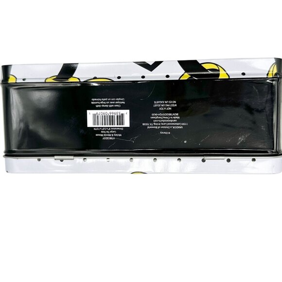 Mickey and Minnie Mouse Metal Lunch Box 9x7x3.5 Polka Dot Black White Design - Picture 6 of 11